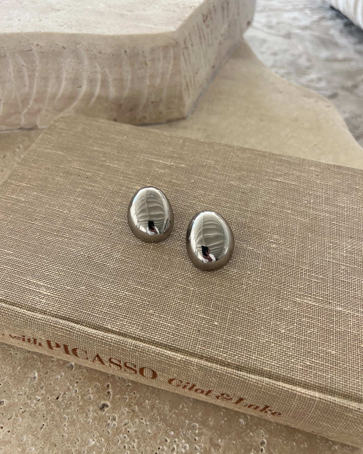 Dome Earrings (Silver)